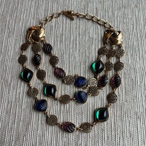Oscar de la Renta triple strand necklace